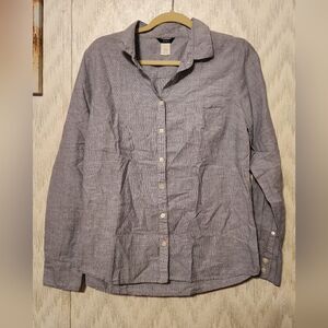 J. Crew Casual Gray Button Down Shirt Size 10